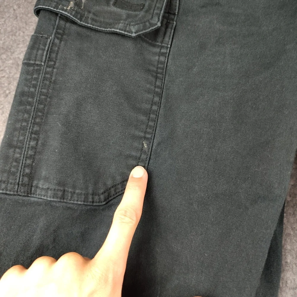 Duluth Trading Co Flex Fire Hose Cargo Pants Mens 40x32 Black Workwear Canvas